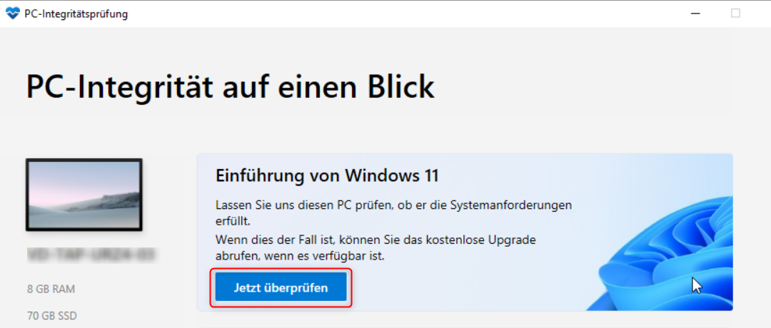 App für die PC-Integritätsprüfung